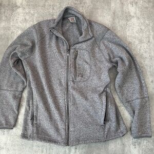 Avalanche full zip gray outdoor jacket outdoor athleisure fleece lined sz L